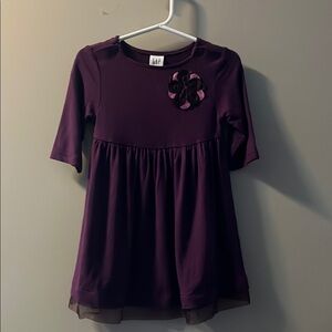 Y2K Gap Purple Kids Dress with Floral Detail